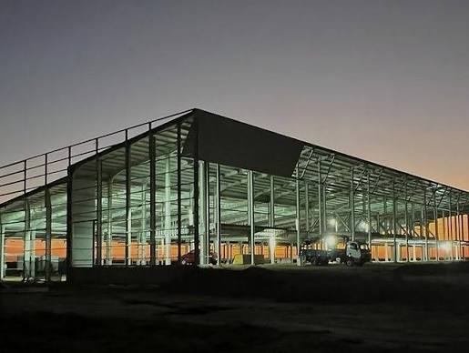 Galpón de estructura metálica construido por Geobras